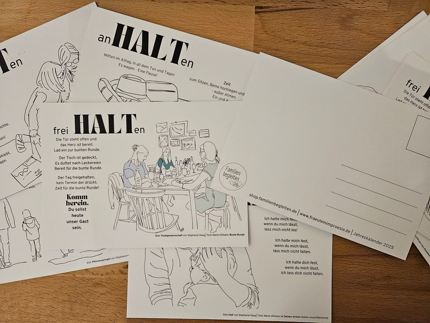 Postkarten mit Motiven vom Familienkalender 2025