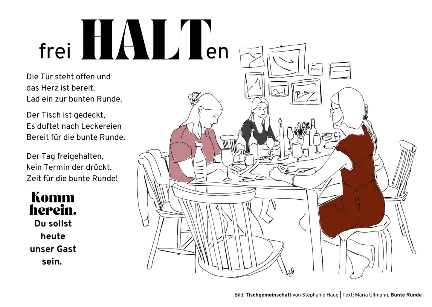 Postkarten mit Motiven vom Familienkalender 2025