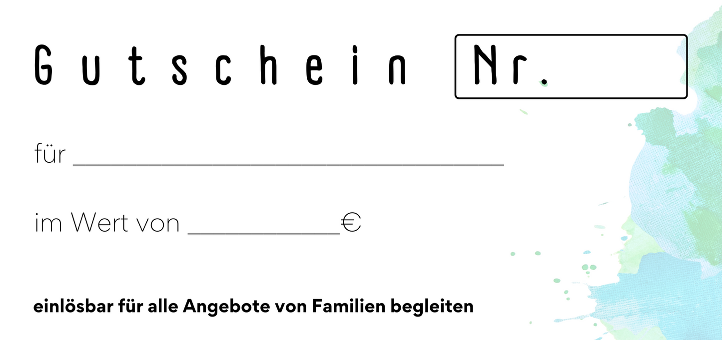 Familien begleiten Gutschein